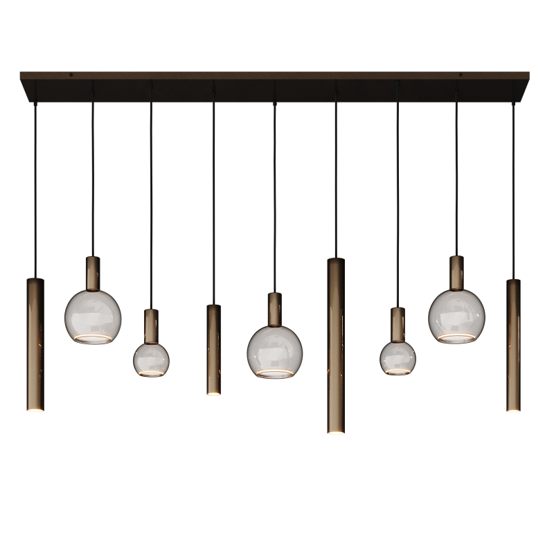4320 - Riva Pendelleuchte gerade 170cm - 9 Lichter 