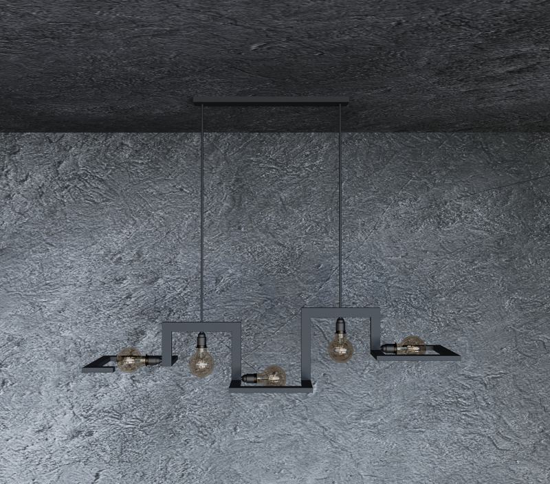 9510 - Tortona Pendelleuchte 5 Lichter 