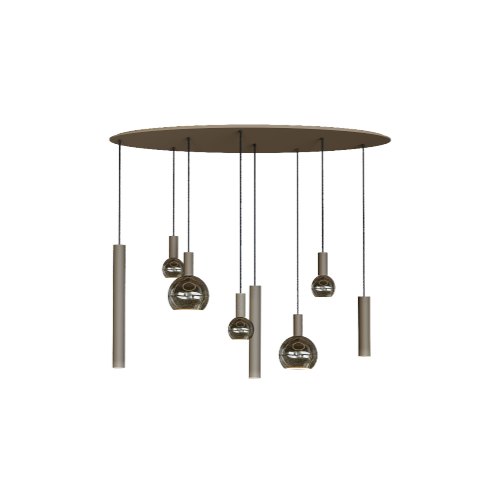 4310 - Riva Pendelleuchte oval 140cm - 8 Lichter  
