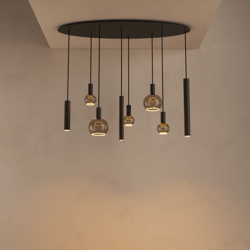 4310 - Riva Pendelleuchte oval 140cm - 8 Lichter 