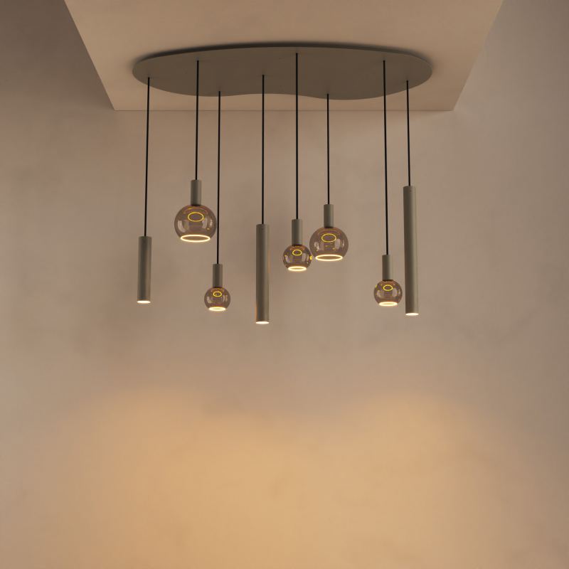 4317 - Riva Pendelleuchte organisch - 8 Lichter 