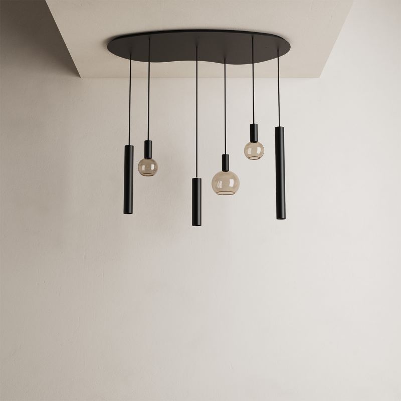 4318 - Riva Pendelleuchte organisch - 6 Lichter 