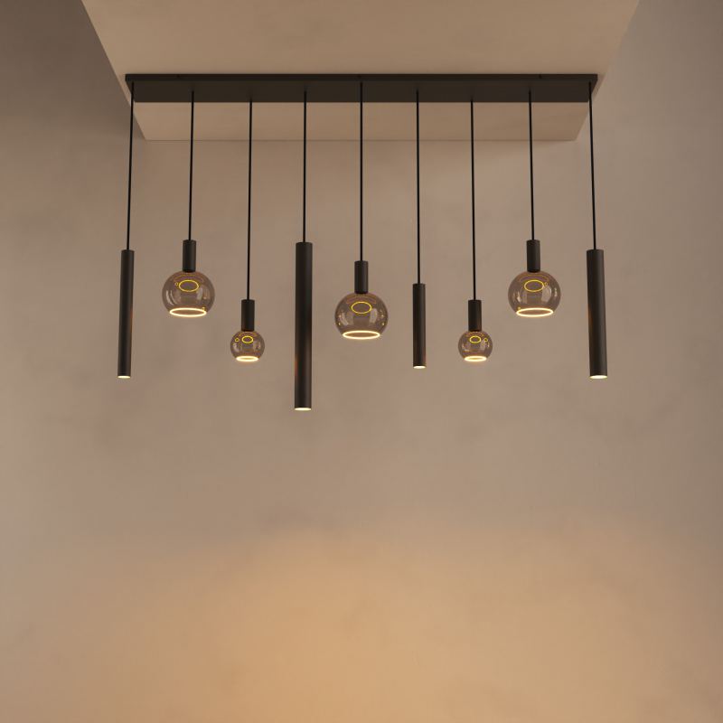 4320 - Riva Pendelleuchte gerade 170cm - 9 Lichter 