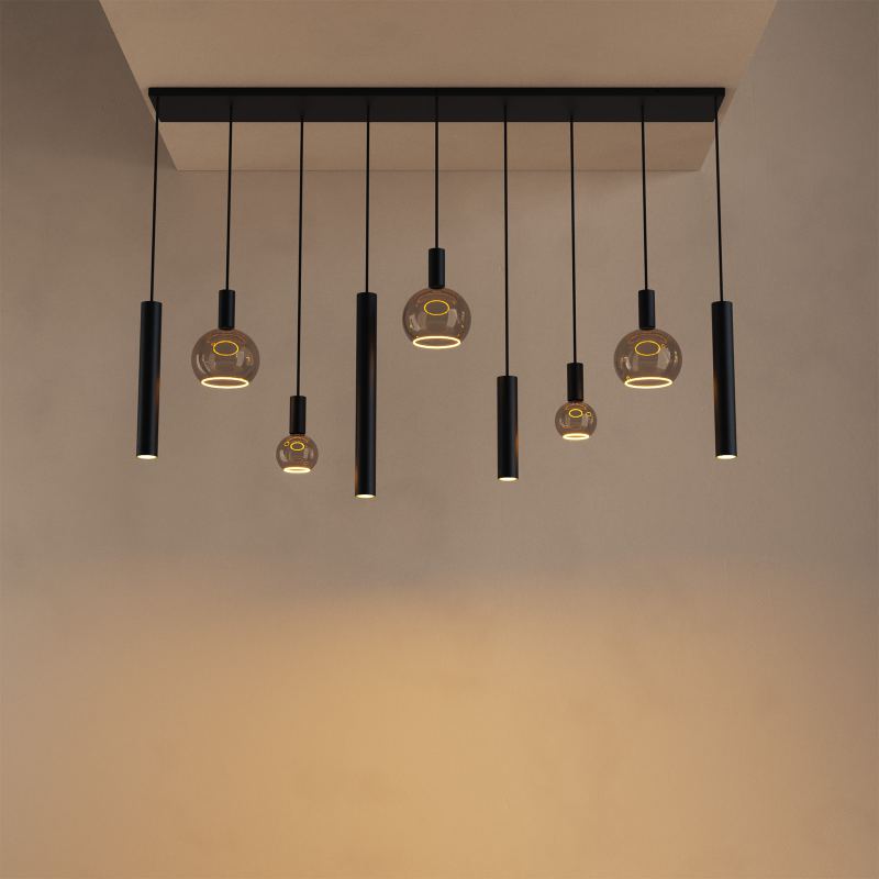4325 - Riva Pendelleuchte gerade 170cm - 9 Lichter  