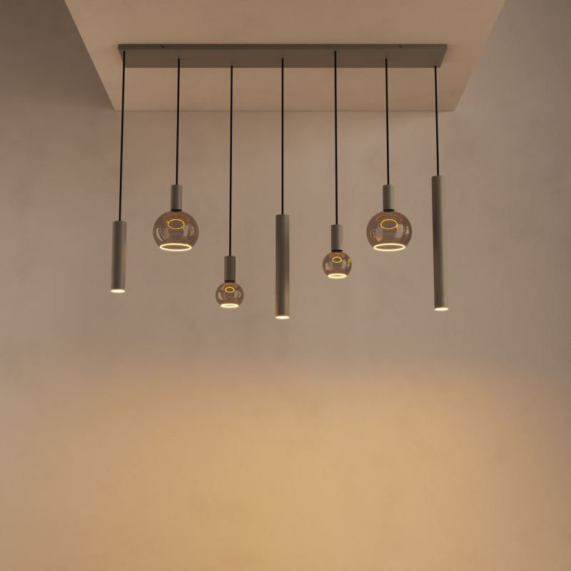 4380 - Riva Pendelleuchte gerade 145cm - 7 Lichter  