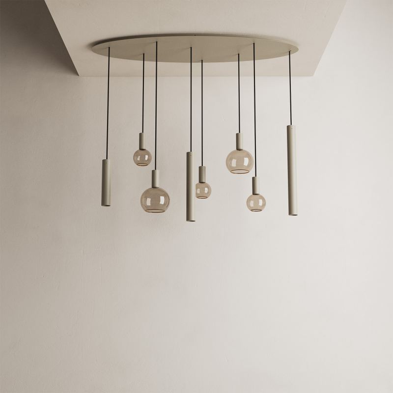 4310 - Riva Pendelleuchte oval 140cm - 8 Lichter  