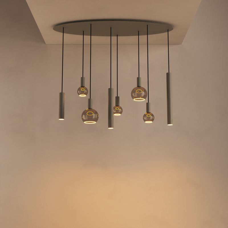 4310 - Riva Pendelleuchte oval 140cm - 8 Lichter  