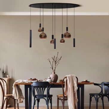 4310 - Riva Pendelleuchte oval 140cm - 8 Lichter