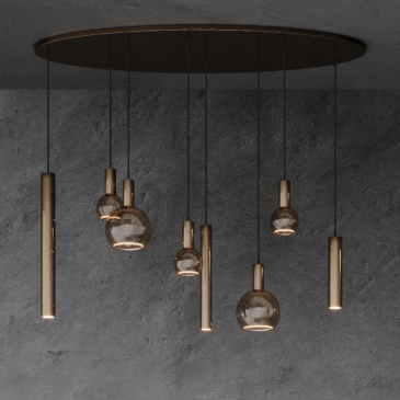4310 - Riva Pendelleuchte oval 140cm - 8 Lichter