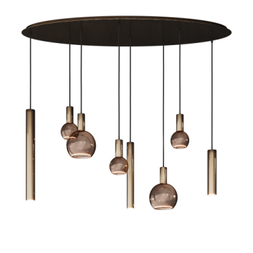 4310 - Riva Pendelleuchte oval 140cm - 8 Lichter