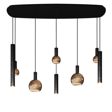 4311 - Riva Pendelleuchte Dänisch Oval 145cm - 8 Lichter
