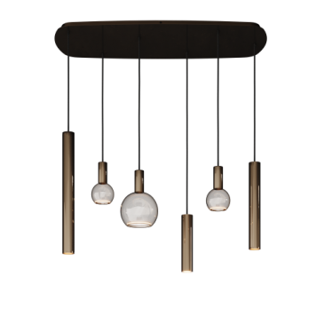 4316 - Riva Pendelleuchte Dänisch oval 110cm - 6 Leuchten