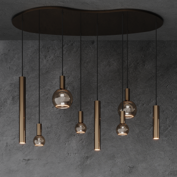 4317 - Riva Pendelleuchte organisch - 8 Lichter 