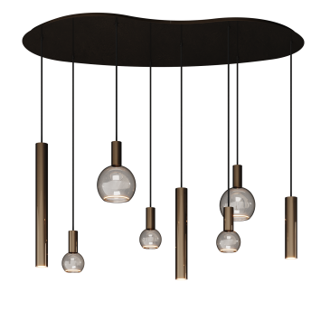 4317 - Riva Pendelleuchte organisch - 8 Lichter 
