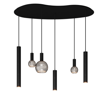 4318 - Riva Pendelleuchte organisch - 6 Lichter 