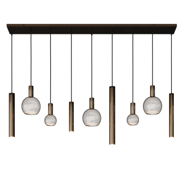 4320 - Riva Pendelleuchte gerade 170cm - 9 Lichter 