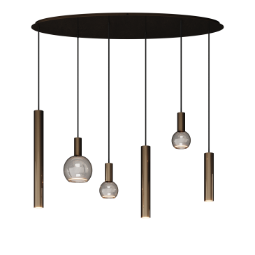 4395 - Riva Pendelleuchte oval 120cm - 6 Lichter 