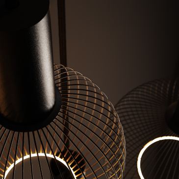 9100 - Como Hängelampe flach oval 145 cm - 8-Lichter 