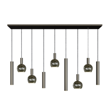 4325 - Riva Pendelleuchte gerade 170cm - 9 Lichter