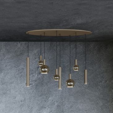 4310 - Riva Pendelleuchte oval 140cm - 8 Lichter  