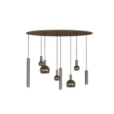 4310 - Riva Pendelleuchte oval 140cm - 8 Lichter  