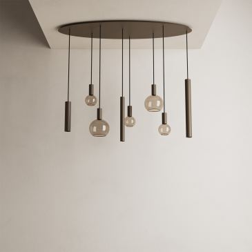 4310 - Riva Pendelleuchte oval 140cm - 8 Lichter