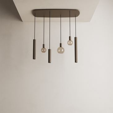 4316 - Riva Pendelleuchte Dänisch oval 110cm - 6 Leuchten