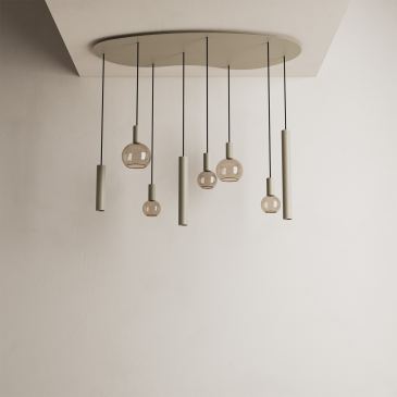 4317 - Riva Pendelleuchte organisch - 8 Lichter 