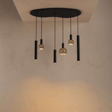 4318 - Riva Pendelleuchte organisch - 6 Lichter 